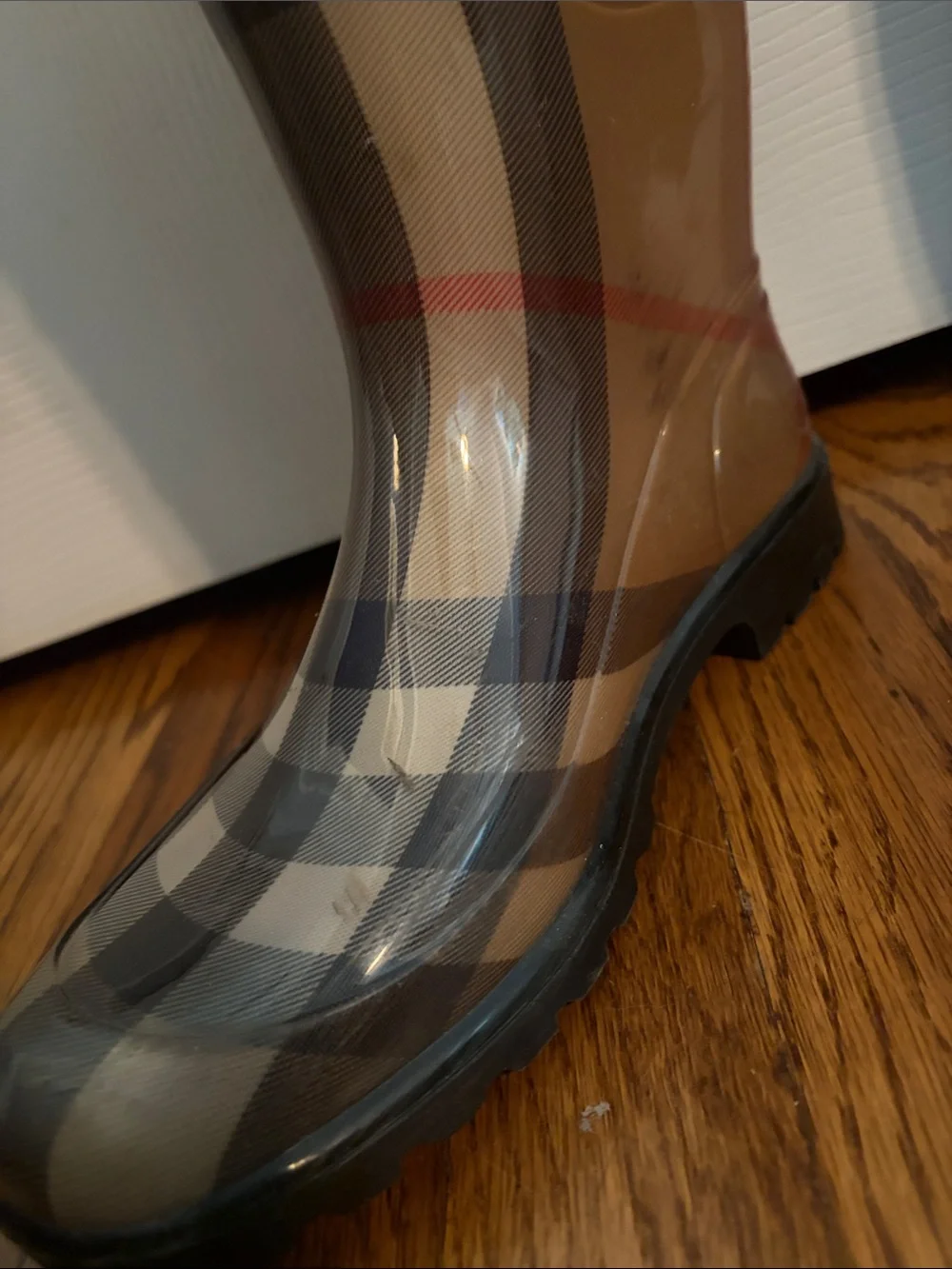 Vintage Burberry Plaid Women's House Check Rain Boots